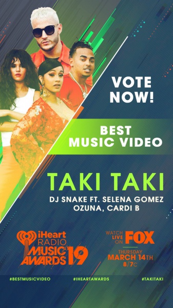Taki Taki is nominated for Best Music Video at the 2019 @iHeartRadio Music Awards Vote now using:  #TakiTaki #BestMusicVideo #iHeartAwards RT!! 🌋📹
