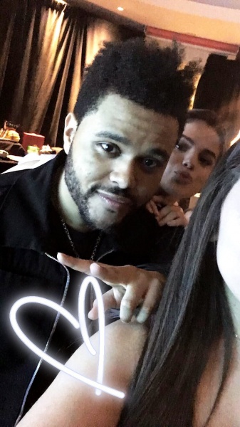 May 26: Selena with The Weeknd backstage at his show in Toronto, Canada. (credit: jackiem_xo)
