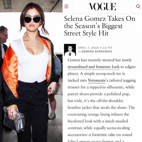 Queen of Street Style • #vogue #ChrisClassenStyle #boss #SelenaGomez. Thanks @edwardbarsamian @voguemagazine @vetements_official #TapForCredits
