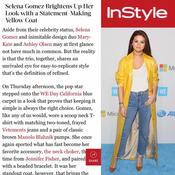 Queen of Style • #instyle #ChrisClassenStyle #boss #SelenaGomez. Thanks @instylemagazine @therow #TapForCredits

