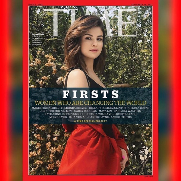 @selenagomez on the cover of @time magazine. Of all the things I get to experience with her, I am always most proud of her when she is recognized for her heart and strength and inspiring others. Keep on shining girl ✨#timemagazine #firsts #sheisthefirst #womenchangingtheworld 💄: @makeupbymelissam 👗: @chrisclassen 💇🏻: @marissa.marino
