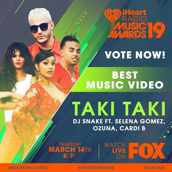 RUMBA! #TakiTaki is nominated for #BestMusicVideo at the #iHeartAwards! Vote at the link in our bio and on Twitter using the hashtags 🌋

