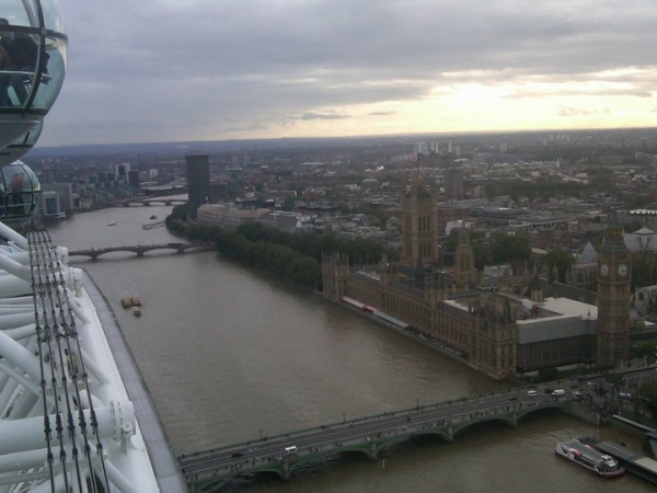At the top of The London Eye.
