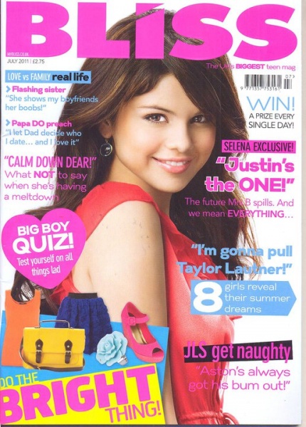 On the cover of Bliss magazine in the UK! Now everyone outside of the UK can see the pictures http://selenagomez.com/media/photo/gallery/bliss
