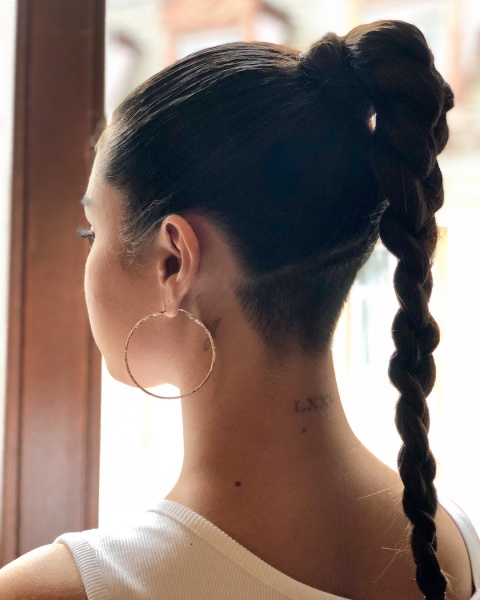 My girl #selenagomez at it again...she loves to keep me on my toes! Thanks @timduenashair for making her undercut dreams come true! #newtrendalert @puma
