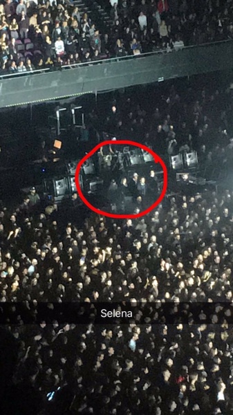 February 24: Fan taken photo of Selena at The Weeknd’s “Legend Of The Fall 2017 World Tour” in Amsterdam, Netherlands. (credit to owner)
